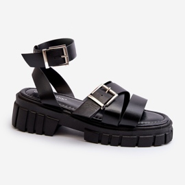 Women's Sandals With Straps Eco Leather Black Eladira 1