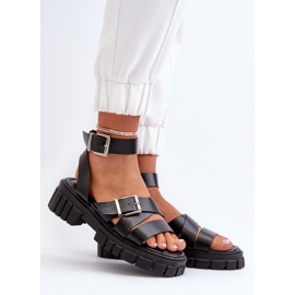 Women's Sandals With Straps Eco Leather Black Eladira 2