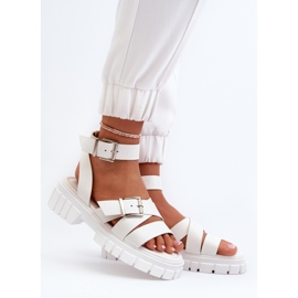 Women's Sandals With Eco Leather Straps White Eladira 2 Women's Sandals With Eco Leather Straps White Eladira 2