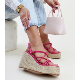 Dark pink Mara wedge sandals 1 Dark pink Mara wedge sandals 1