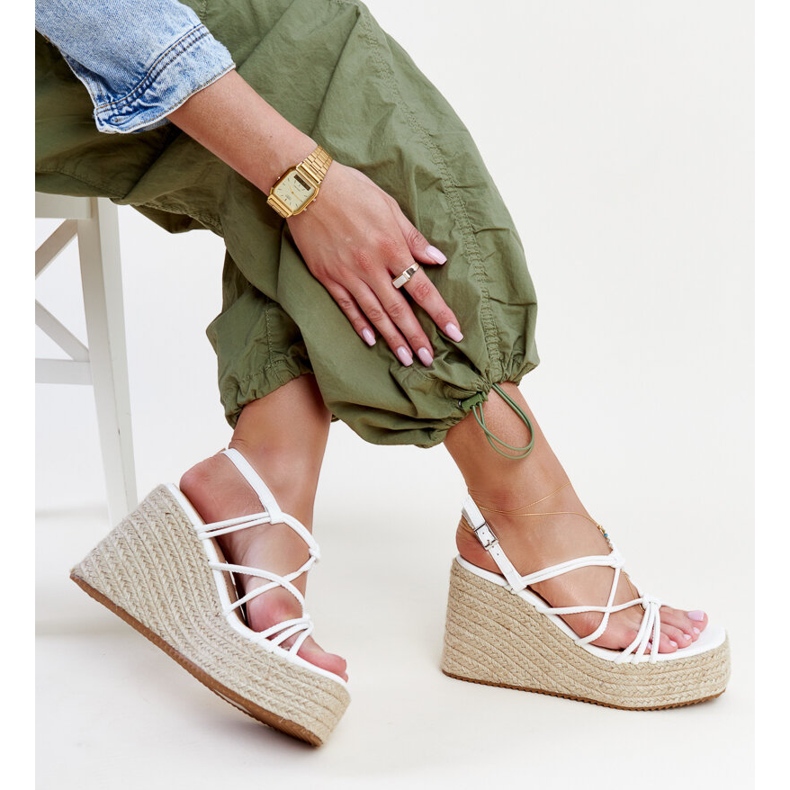 White Mara wedge sandals 1