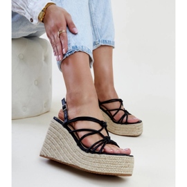 Black Mara wedge sandals 1