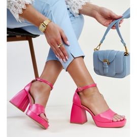 Dark pink high-heeled sandals by Vesna 1