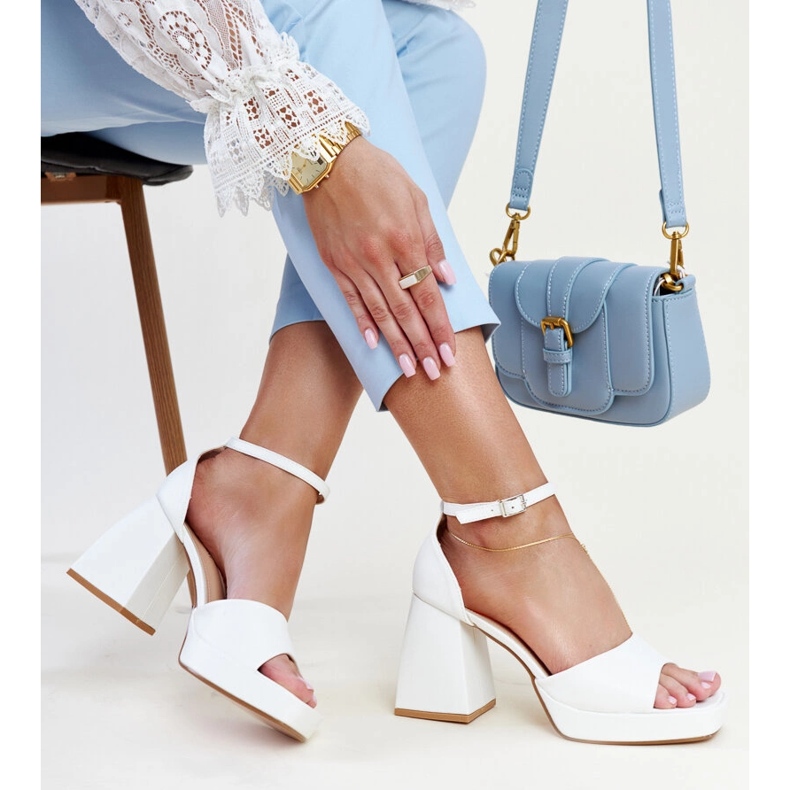 White high-heeled sandals by Vesna 1