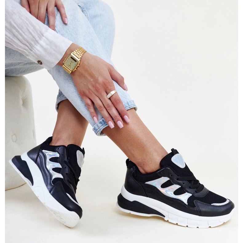 Black sneakers with a thick Matea sole 1