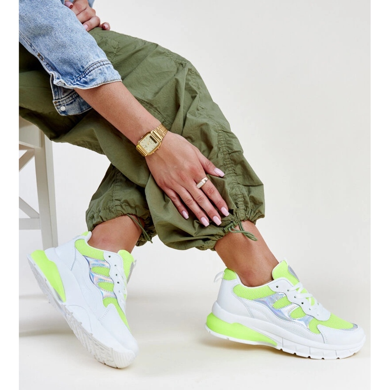 White and green sneakers with a thick Matea sole 1