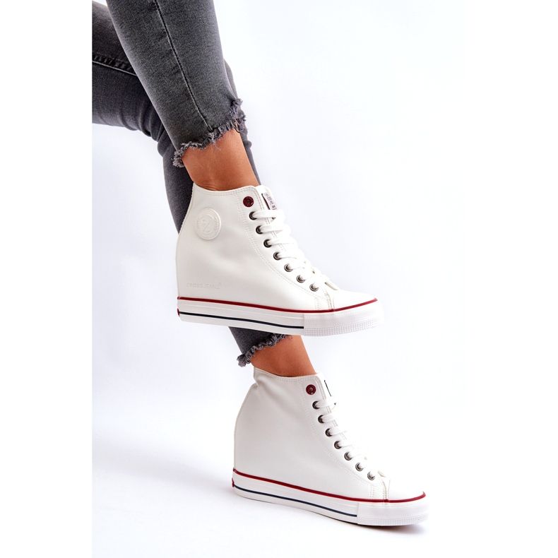 Women's Wedge Sneakers Cross Jeans NN2R4004 White 4 Women's Wedge Sneakers Cross Jeans NN2R4004 White 4
