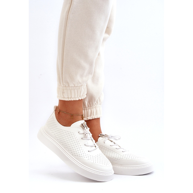 Women's white openwork sneakers 1 Women's white openwork sneakers 1