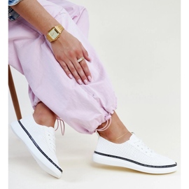 White and black openwork Biserka sneakers 1