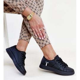 Black eco-leather sneakers by Devona 1 Black eco-leather sneakers by Devona 1