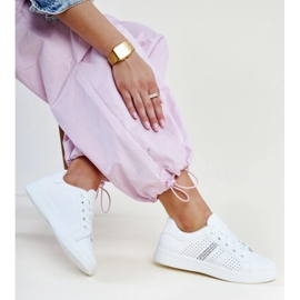 White Berdine eco leather sneakers 1