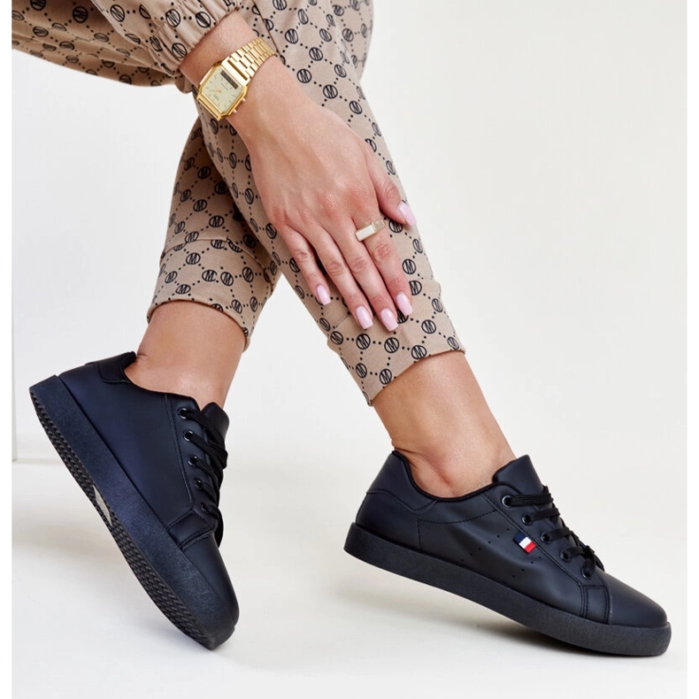 Black Gioya eco leather sneakers 1