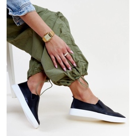 Black openwork slip-on Dafina sneakers 1