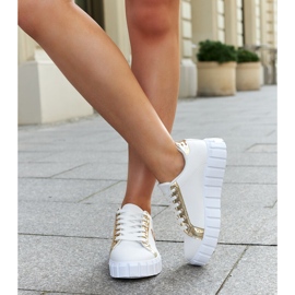 White and gold sneakers with a massive Bionda sole 2