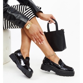 Patent square toe moccasins black 1 Patent square toe moccasins black 1