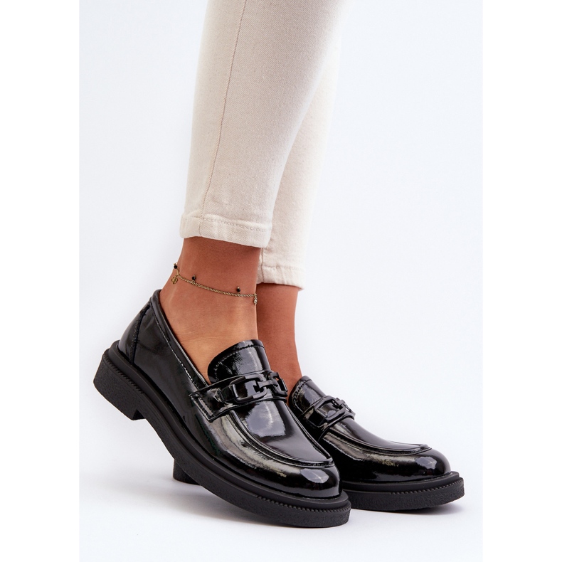 Women's Patent Leather Moccasins Black Keelana 2 Women's Patent Leather Moccasins Black Keelana 2