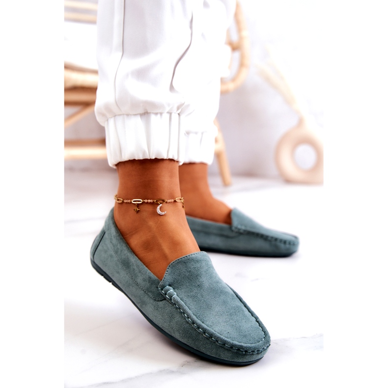 Evento Women's Suede Loafers Mint Morreno green 2 Evento Women's Suede Loafers Mint Morreno green 2