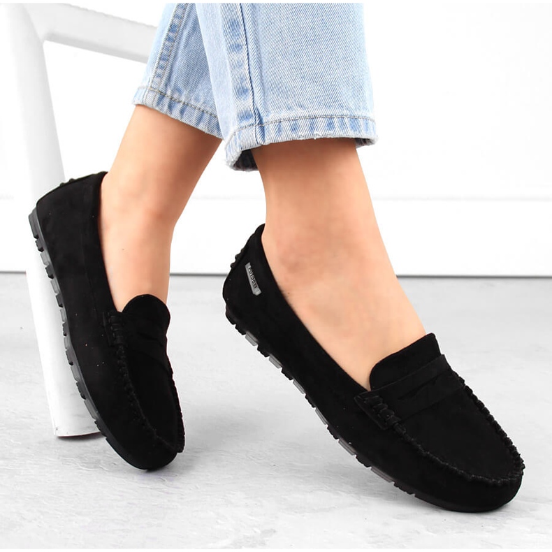 Women's black suede moccasins Potocki 09300 1 Women's black suede moccasins Potocki 09300 1