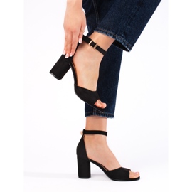 Women's black high-heeled sandals 1