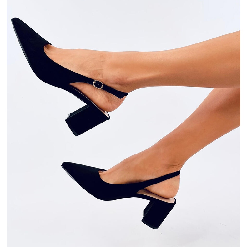 Soheil Black open heel pumps 1