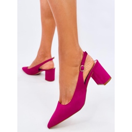 Soheil Fuchsia open heel pumps pink 2