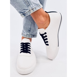 Costier Black women's openwork sneakers white 1