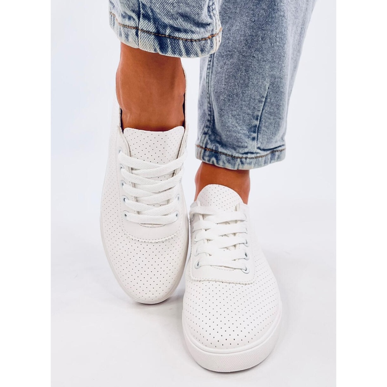 Costier White women's openwork sneakers 1