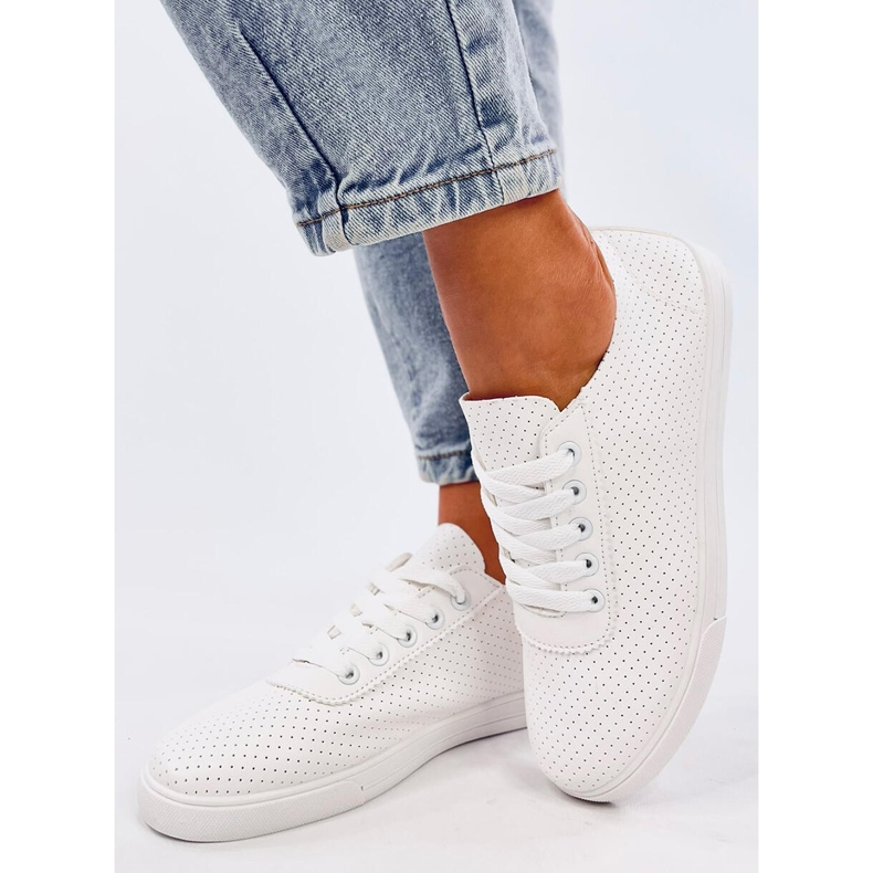 Costier White women's openwork sneakers 2
