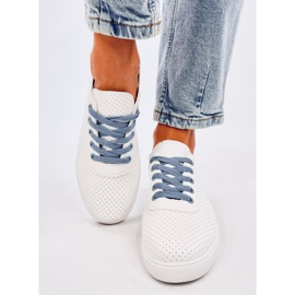 Costier Light Blue women's openwork sneakers white 1 Costier Light Blue women's openwork sneakers white 1