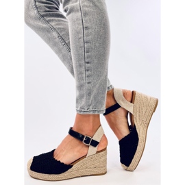 Morelli Black espadrille wedge sandals 2