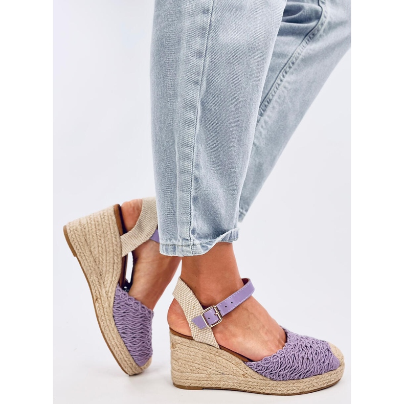 Morelli LT.PURPLE espadrille wedge sandals 2