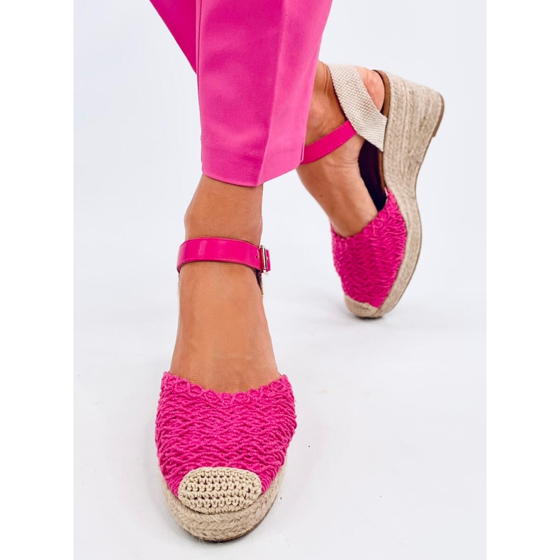 Morelli Fuchsia espadrille wedge sandals pink 1