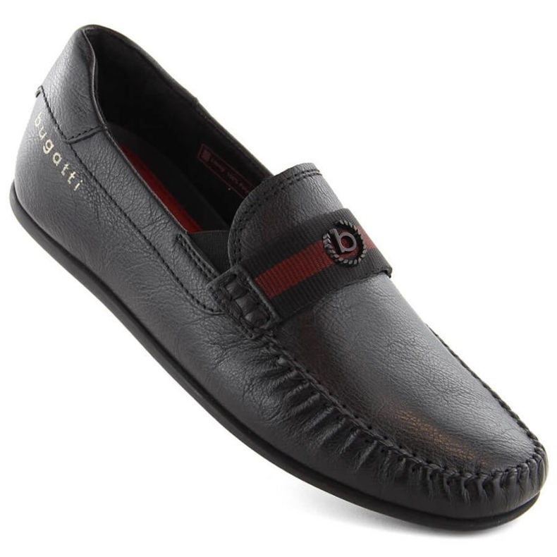Comfortable leather shoes Bugatti M INT2000 black 1