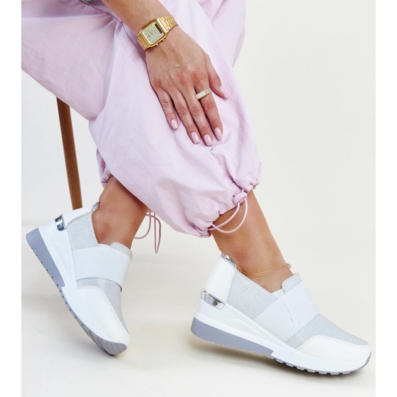 White Kallay wedge sneakers 1