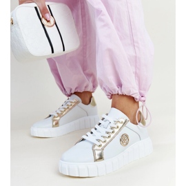 White leather sneakers with a massive Viera sole 1 White leather sneakers with a massive Viera sole 1