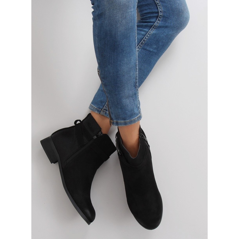 Suede Jodhpur boots W148 black 2