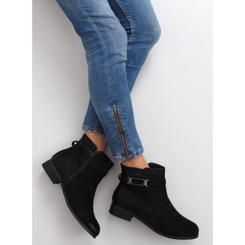 Suede Jodhpur boots W148 black 1