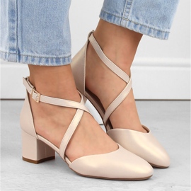 Pearl beige women's strappy sandals from Sergio Leone 1 Pearl beige women's strappy sandals from Sergio Leone 1