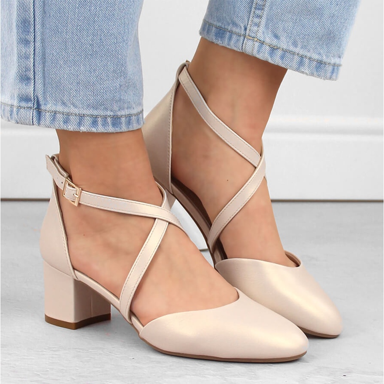 Pearl beige women's strappy sandals from Sergio Leone 1 Pearl beige women's strappy sandals from Sergio Leone 1