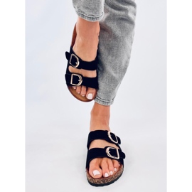 Byrd Black cork slippers 1