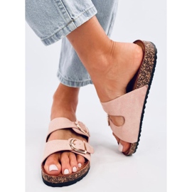Scholki Byrd Pink cork slippers 2
