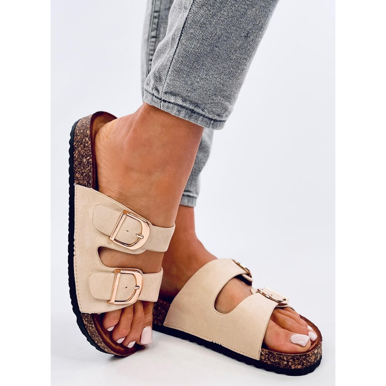 Scholki Byrd Beige cork slippers 2