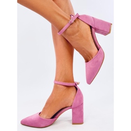 Pozzi Fushia high-heeled pumps with ankle fastening pink 2