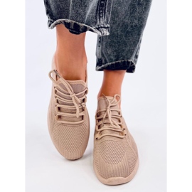 Guelfi Khaki sock sports shoes beige 1 Guelfi Khaki sock sports shoes beige 1