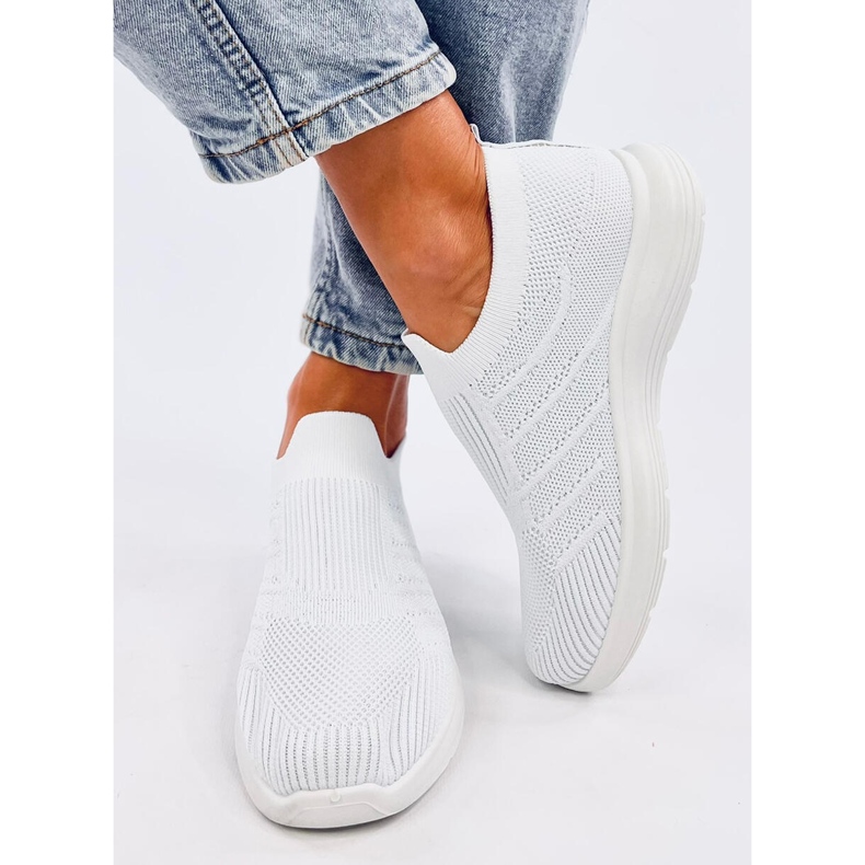 Groppi White slip-on sock shoes 1