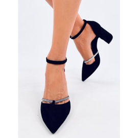 Ayari Black strappy high heel pumps 2