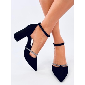 Ayari Black strappy high heel pumps 1