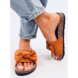 Kiara Camel cork slippers brown 1