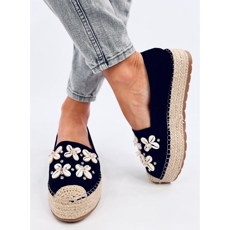 Elif Black espadrilles with shells 2