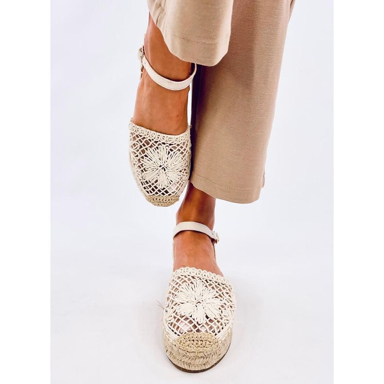 Premat Beige openwork espadrille sandals 1